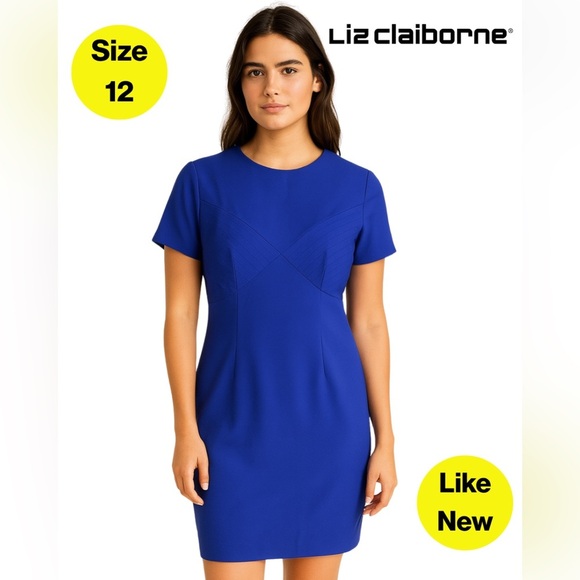 Liz Claiborne Dresses & Skirts - 3/for $15 🍒 LIZ CLAIBORNE Royal Blue Sheath Mini Dress (Size 12) 💙